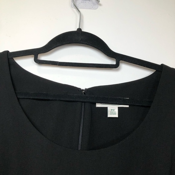 Coldwater Creek P12 Black Midi Dress Minimalist Classic Chic Modern Timeless - Picture 2 of 13